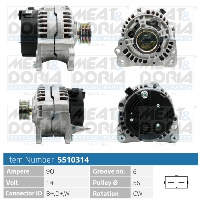 Meat Doria Alternator/Dynamo 5510314