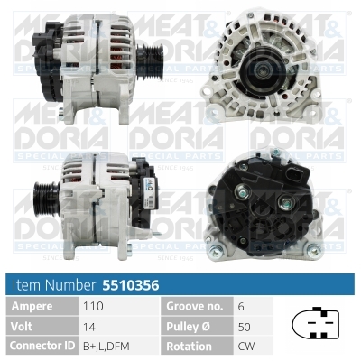 Meat Doria Alternator/Dynamo 5510356