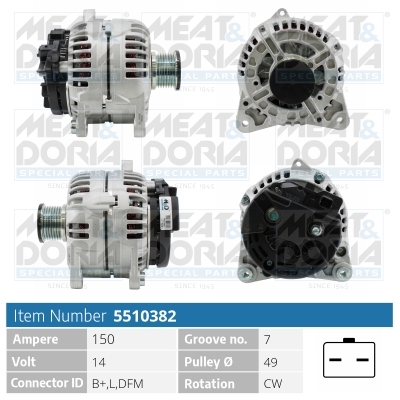 Meat Doria Alternator/Dynamo 5510382