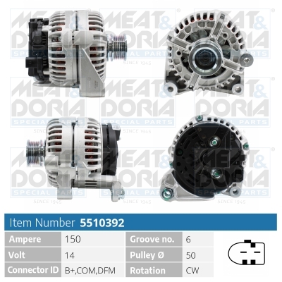 Meat Doria Alternator/Dynamo 5510392