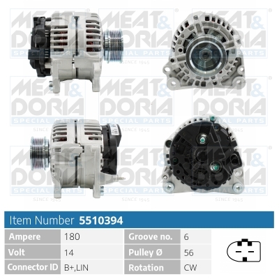 Meat Doria Alternator/Dynamo 5510394