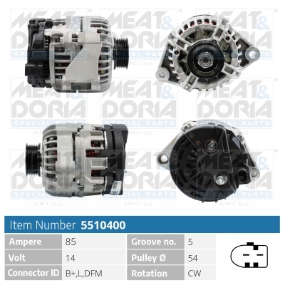 Meat Doria Alternator/Dynamo 5510400