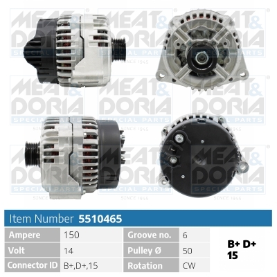 Meat Doria Alternator/Dynamo 5510465