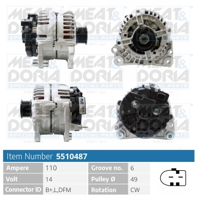 Meat Doria Alternator/Dynamo 5510487