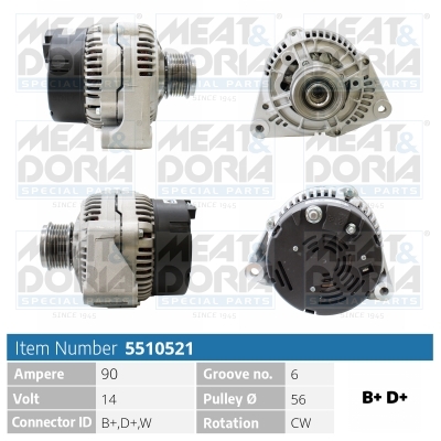 Meat Doria Alternator/Dynamo 5510521