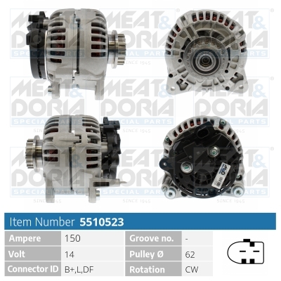 Meat Doria Alternator/Dynamo 5510523