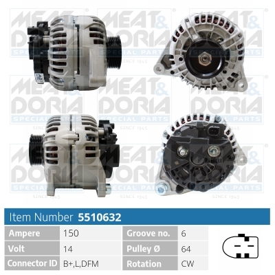 Meat Doria Alternator/Dynamo 5510632