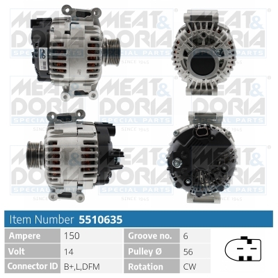 Meat Doria Alternator/Dynamo 5510635