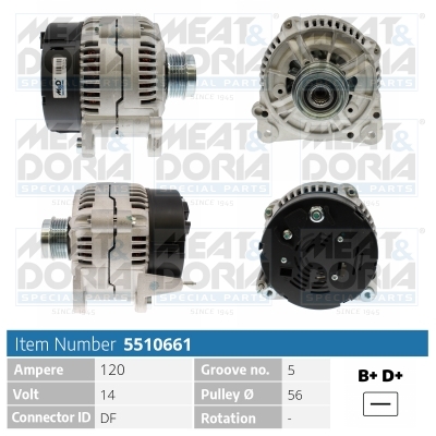 Meat Doria Alternator/Dynamo 5510661