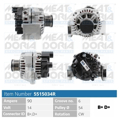 Meat Doria Alternator/Dynamo 5515034R