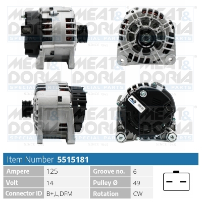 Meat Doria Alternator/Dynamo 5515181