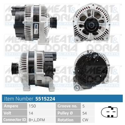 Meat Doria Alternator/Dynamo 5515224