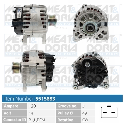 Meat Doria Alternator/Dynamo 5515883