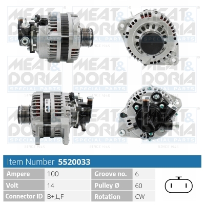 Meat Doria Alternator/Dynamo 5520033