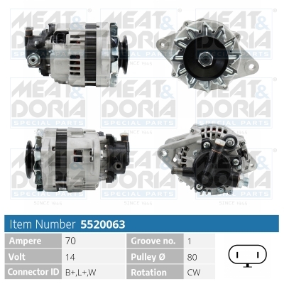 Meat Doria Alternator/Dynamo 5520063