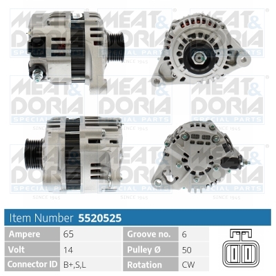 Meat Doria Alternator/Dynamo 5520525