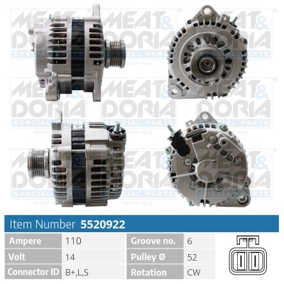 Meat Doria Alternator/Dynamo 5520922