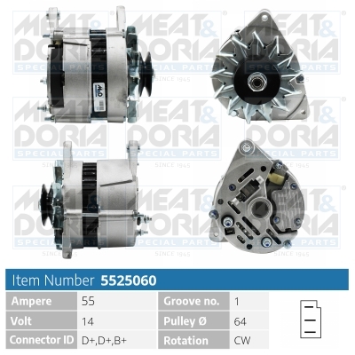 Meat Doria Alternator/Dynamo 5525060