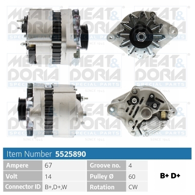 Meat Doria Alternator/Dynamo 5525890