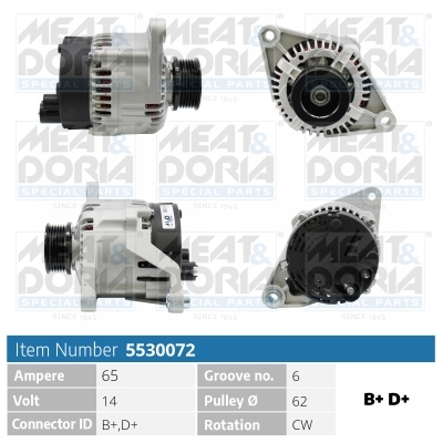 Meat Doria Alternator/Dynamo 5530072