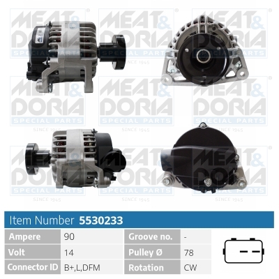 Meat Doria Alternator/Dynamo 5530233