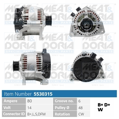 Meat Doria Alternator/Dynamo 5530315