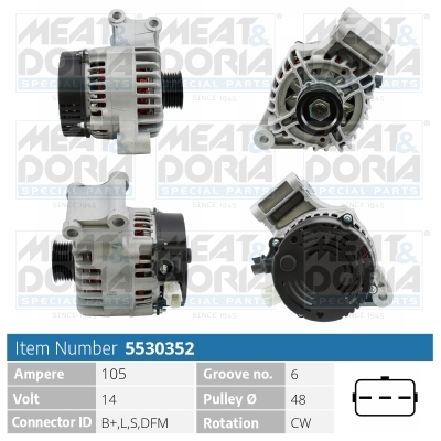 Meat Doria Alternator-Dynamo 5530352