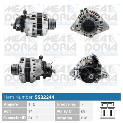 Meat Doria Alternator/Dynamo 5532244