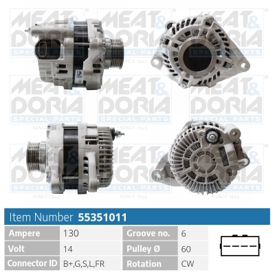 Meat Doria Alternator/Dynamo 55351011