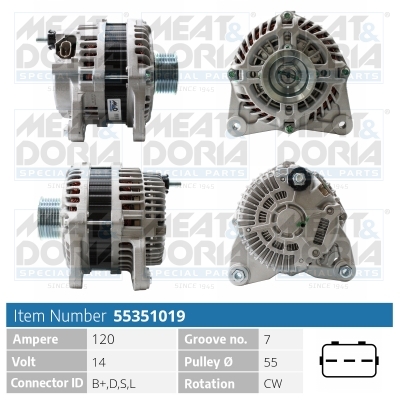 Meat Doria Alternator-Dynamo 55351019