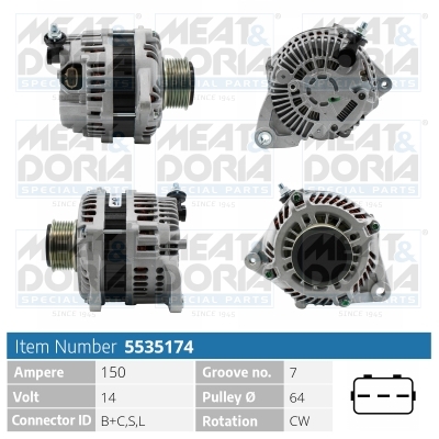 Meat Doria Alternator/Dynamo 5535174