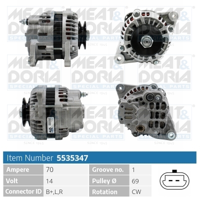 Meat Doria Alternator/Dynamo 5535347