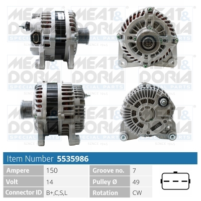 Meat Doria Alternator/Dynamo 5535986