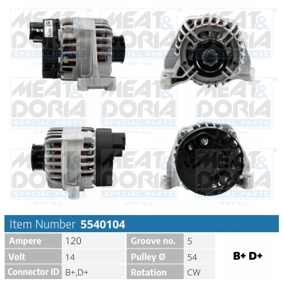 Meat Doria Alternator/Dynamo 5540104