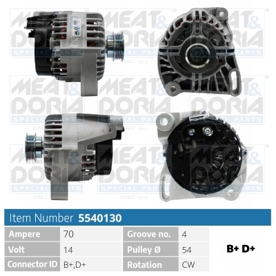 Meat Doria Alternator/Dynamo 5540130