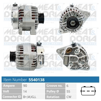 Meat Doria Alternator/Dynamo 5540138