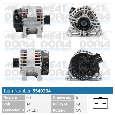 Meat Doria Alternator/Dynamo 5540364