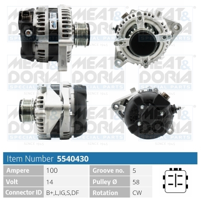 Meat Doria Alternator/Dynamo 5540430