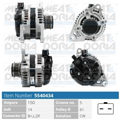 Meat Doria Alternator/Dynamo 5540434