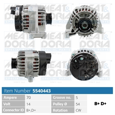 Meat Doria Alternator/Dynamo 5540443