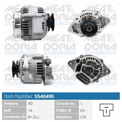 Meat Doria Alternator/Dynamo 5540490