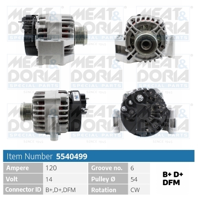 Meat Doria Alternator/Dynamo 5540499