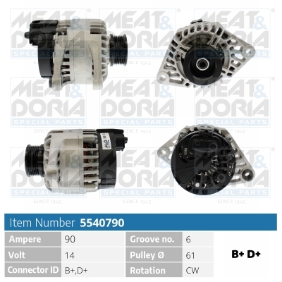 Meat Doria Alternator/Dynamo 5540790