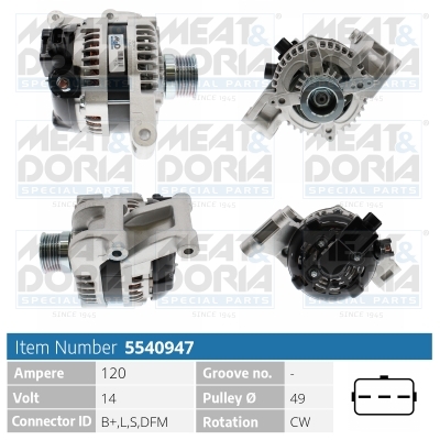 Meat Doria Alternator/Dynamo 5540947