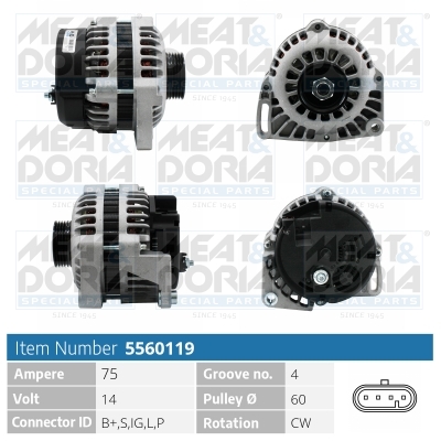 Meat Doria Alternator/Dynamo 5560119