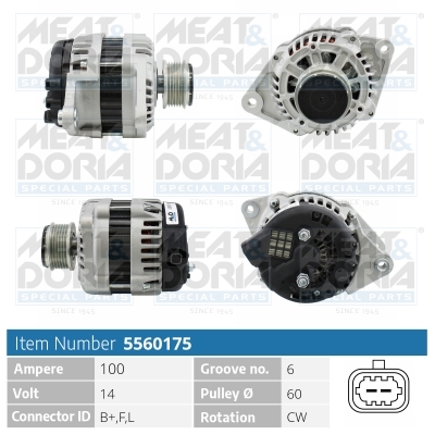 Meat Doria Alternator/Dynamo 5560175