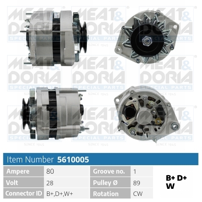 Meat Doria Alternator/Dynamo 5610005