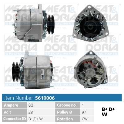 Meat Doria Alternator/Dynamo 5610006