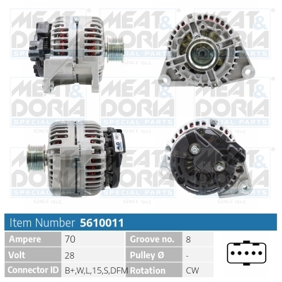 Meat Doria Alternator/Dynamo 5610011