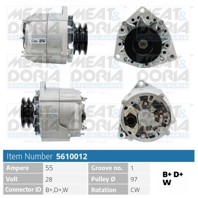 Meat Doria Alternator/Dynamo 5610012